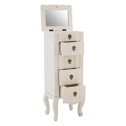 Nest Envy Versailles 5 Drawer Narrow Tallboy Chest - White - Angle View Open Drawers