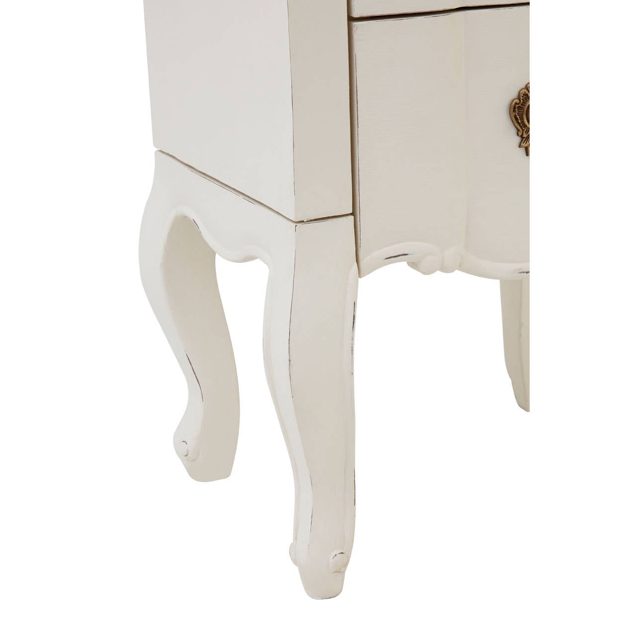 Nest Envy Versailles 5 Drawer Narrow Tallboy Chest - White - Zoomed In Base