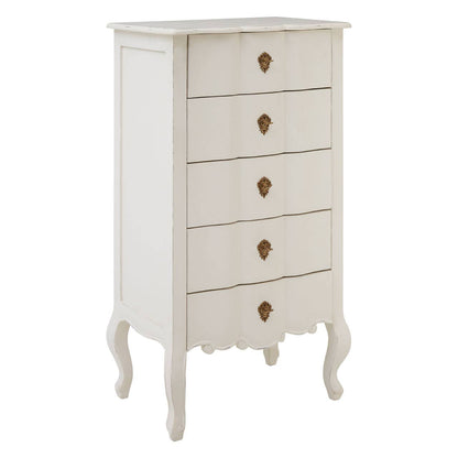 Nest Envy Versailles 5 Drawer Chest - White - Angle View