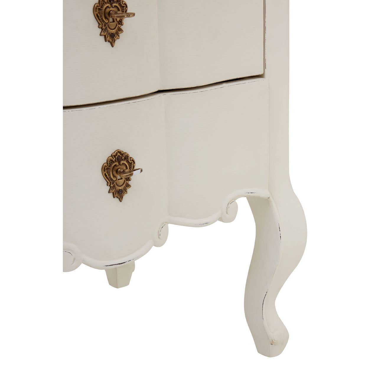 Nest Envy Versailles 5 Drawer Chest - White - Zoomed In Bottom Right