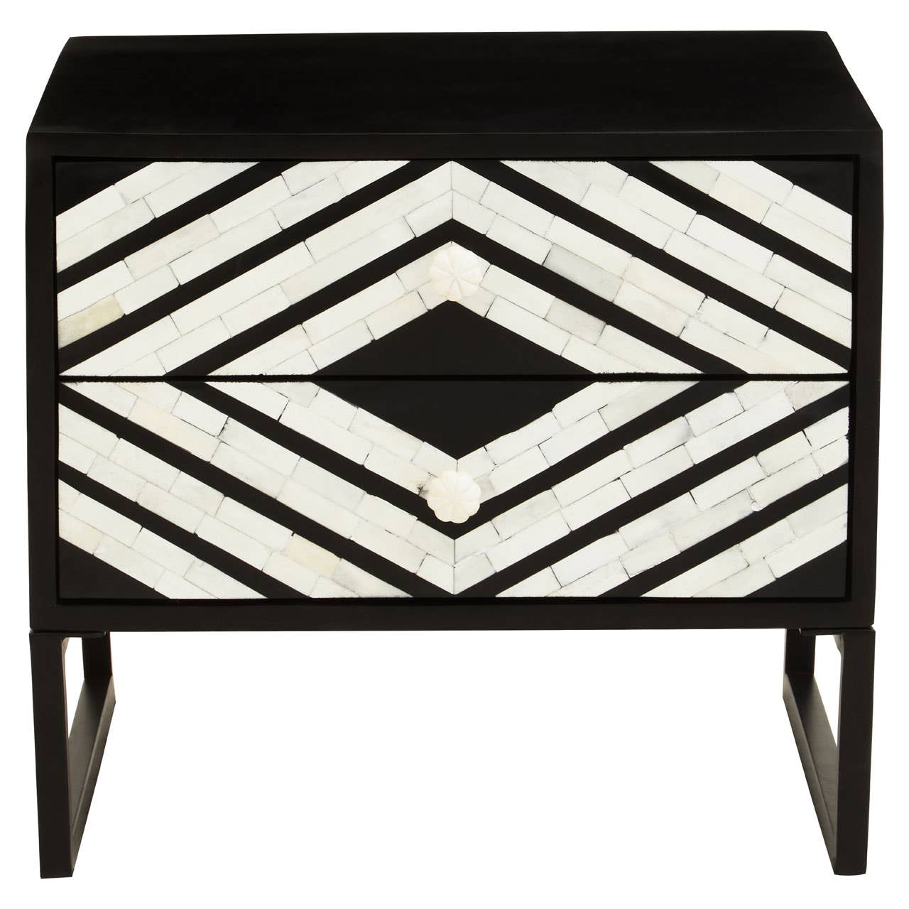 Nest Envy Nexus 2 Drawer Bedside Table - Monochrome