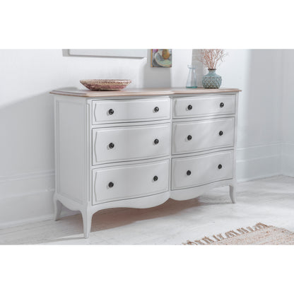 Willis & Gambier Amelie 6 Drawer Oak Chest - White - Lifestyle Image Angled View Landscape