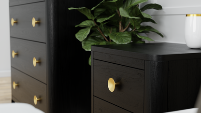 DI Designs Abberley 2 Drawer Bedside Table - Black - Lifestyle Image Right