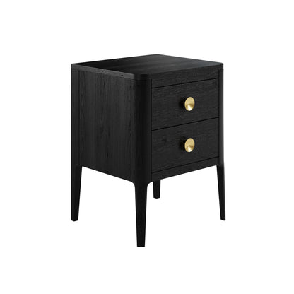 DI Designs Abberley 2 Drawer Bedside Table - Black - Angle View