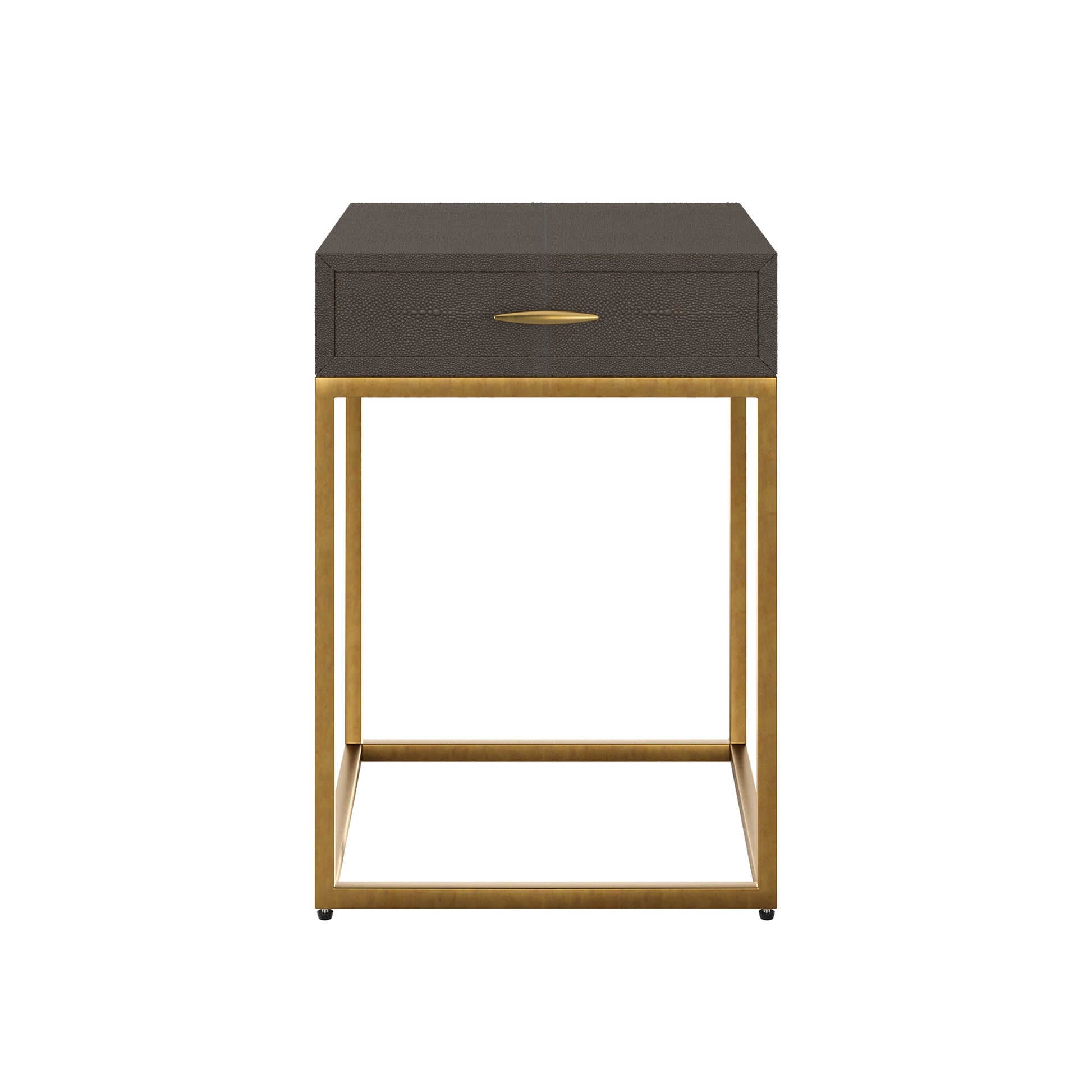 DI Designs Hampton Single Drawer Bedside Table - Brown Shagreen