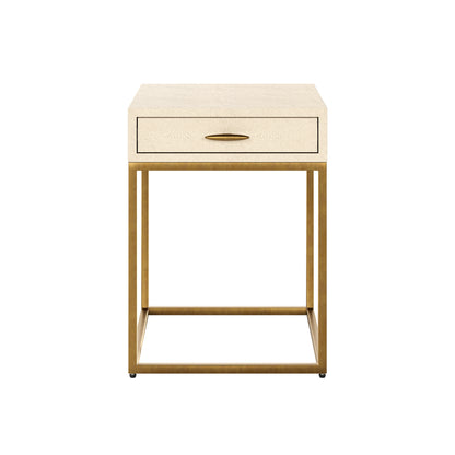 DI Designs Hampton Single Drawer Bedside Table - Ivory Shagreen