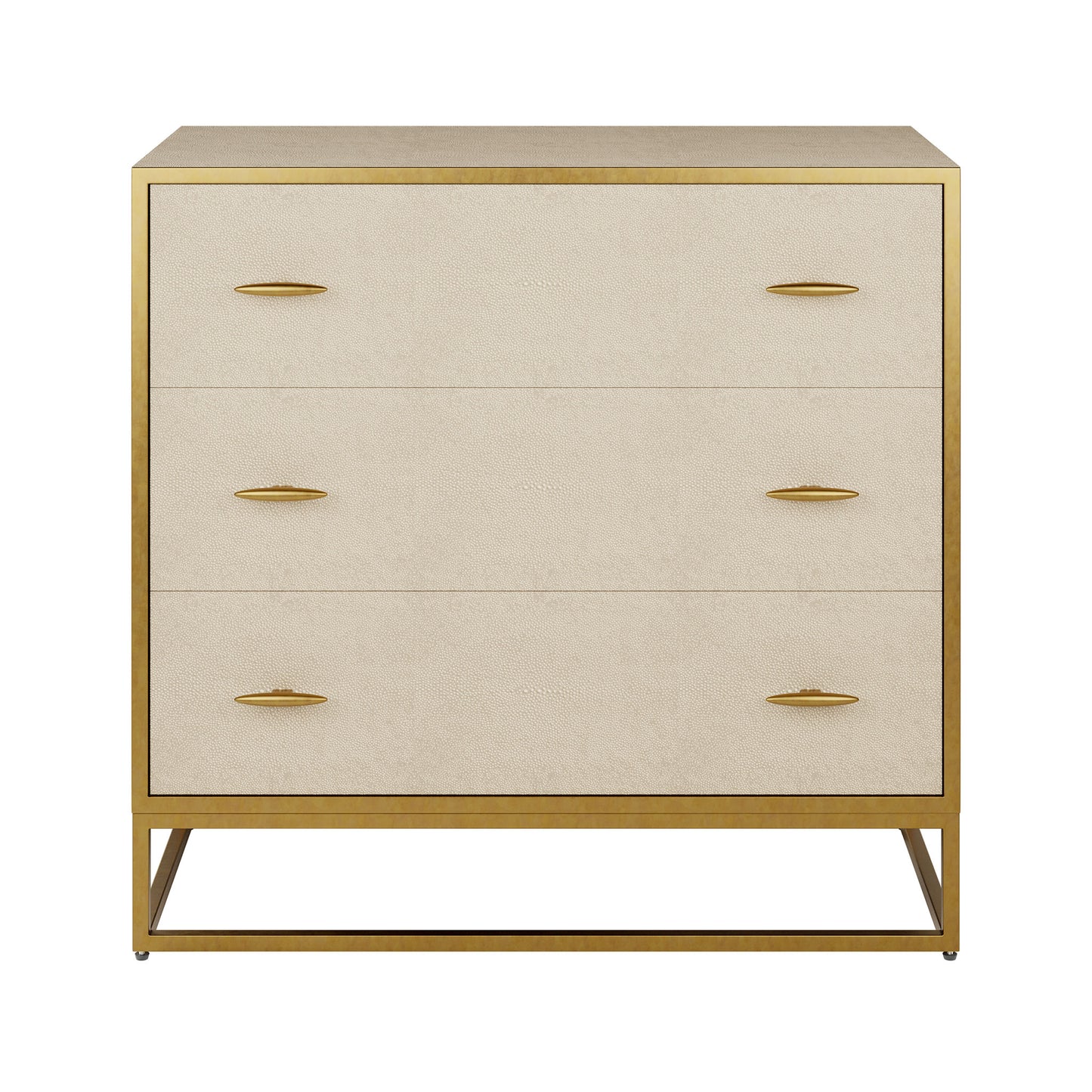 DI Designs Hampton 3 Drawer Chest - Ivory Shagreen