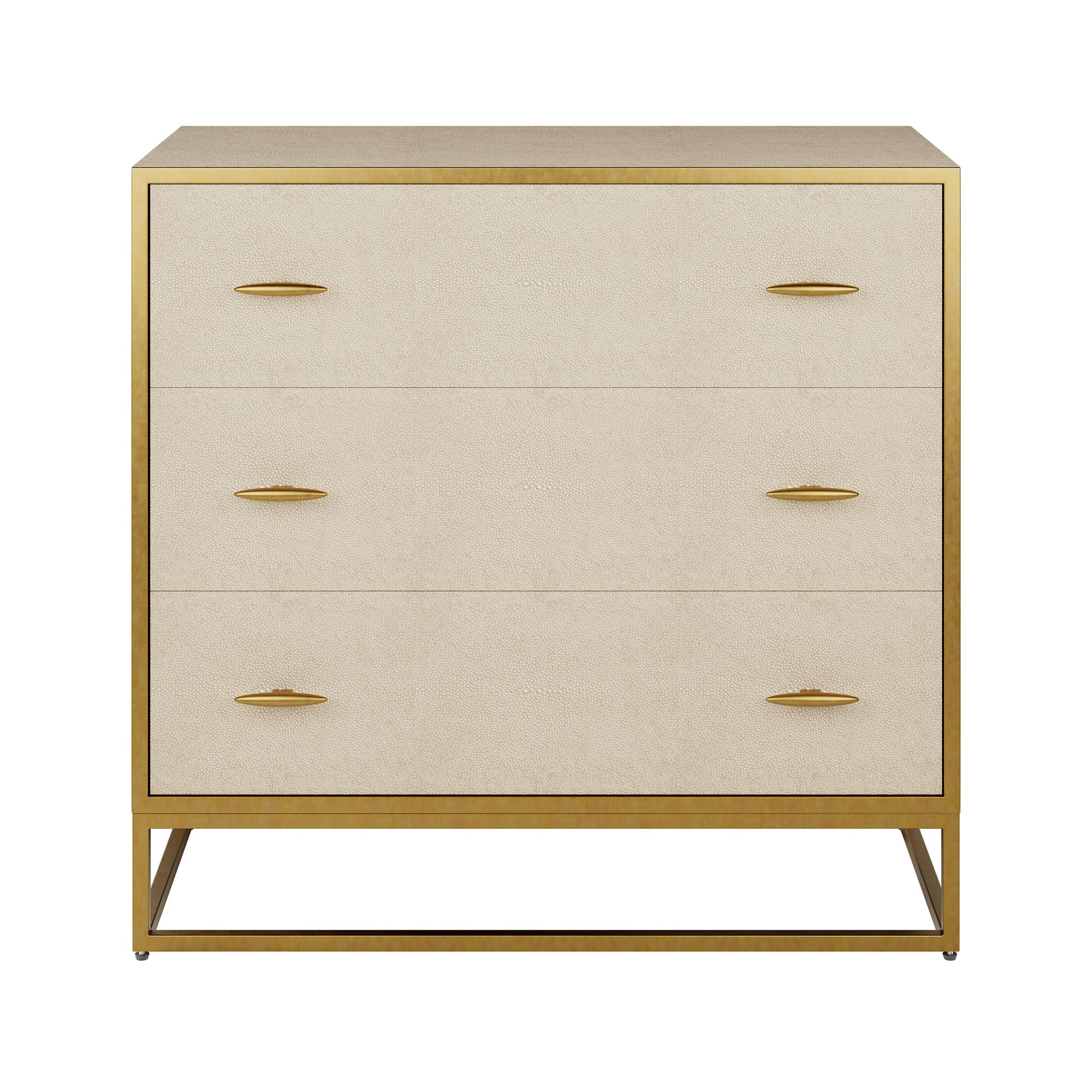 DI Designs Hampton 3 Drawer Chest - Ivory Shagreen