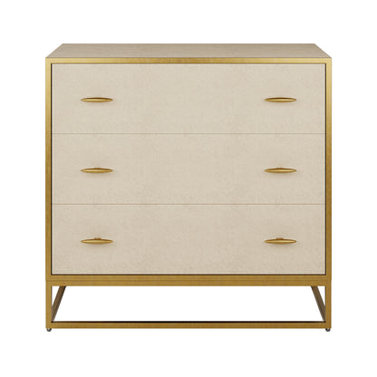 DI Designs Hampton 3 Drawer Chest - Ivory Shagreen