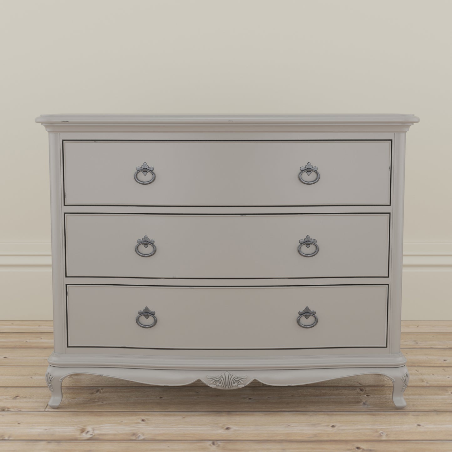 Willis & Gambier Etienne 3 Drawer Low Chest - Grey - Lifestyle Image 1