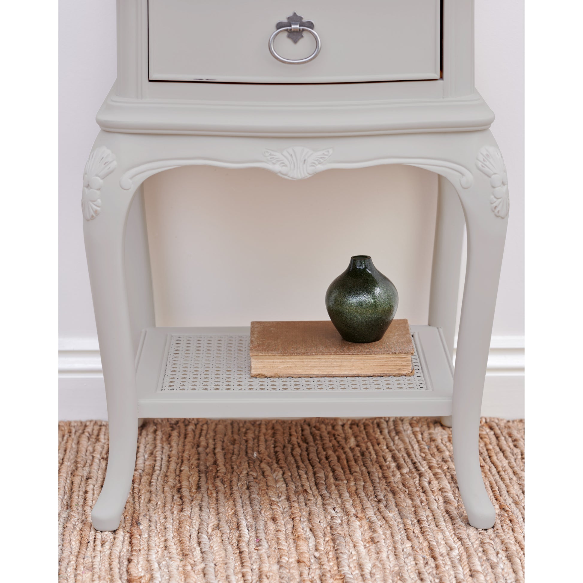 Willis & Gambier Etienne Single Drawer Bedside Table - Grey - Focus View Base