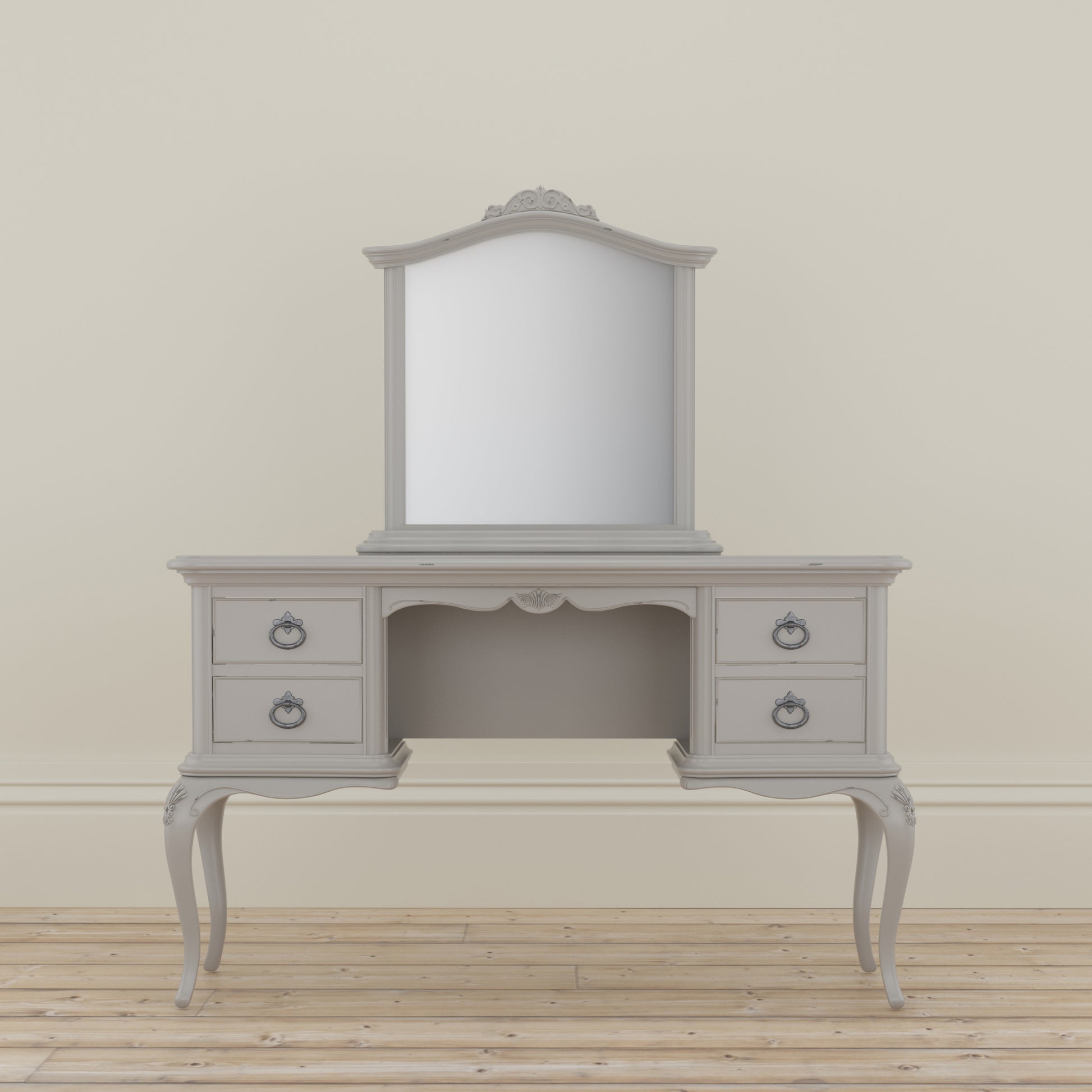 Willis & Gambier Etienne Dressing Table / Desk - Grey - Lifestyle Image With Mirror Basic