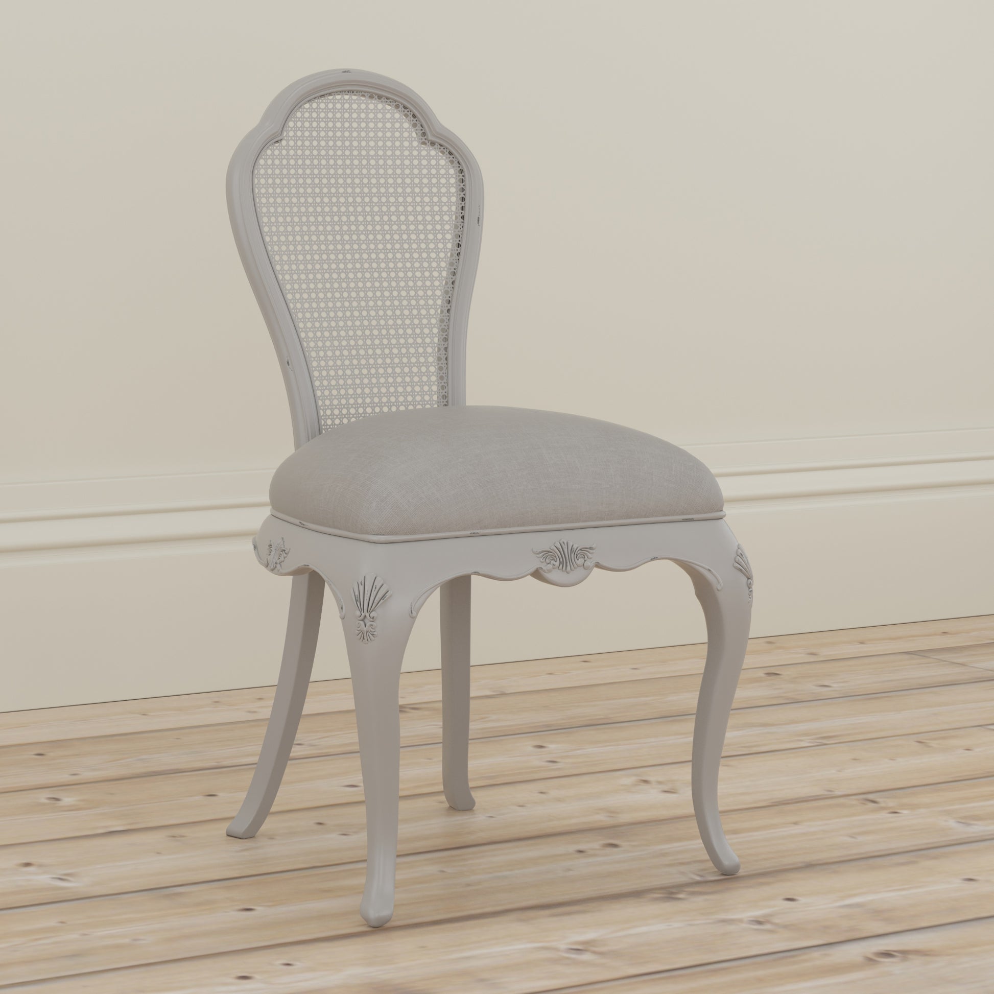 Willis & Gambier Etienne Bedroom Chair - Grey - Lifestyle Image Basic Angled View