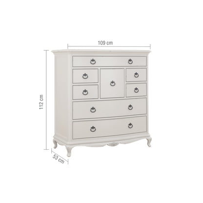 Willis & Gambier Etienne 8 Drawer Chest - Grey - Infographic