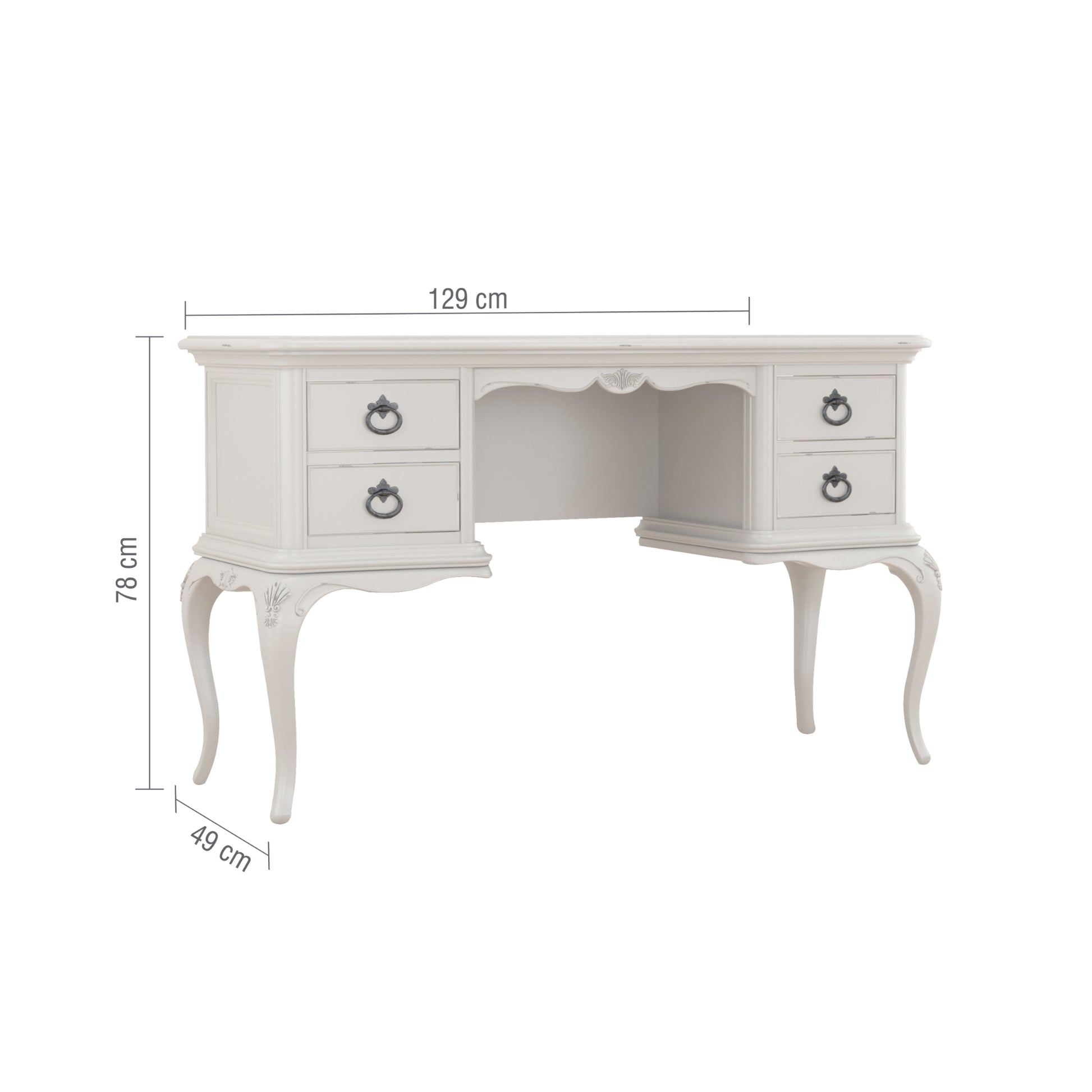 Willis & Gambier Etienne Dressing Table / Desk - Grey - Infographic