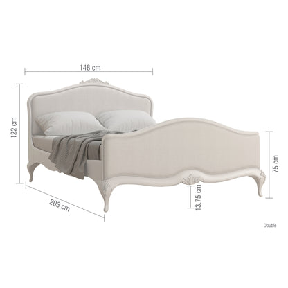 Willis & Gambier Etienne High End Upholstered Double Bed - Grey - Infographic