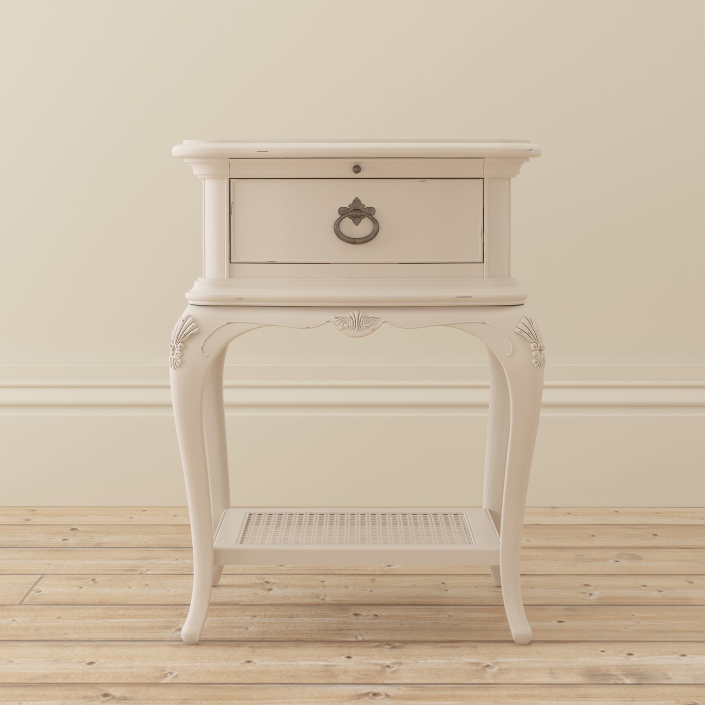 Willis & Gambier Ivory Single Drawer Bedside Table - Cream - Lifestyle Image Basic