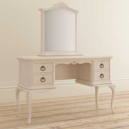 Willis & Gambier Ivory Dressing Table / Desk - Cream - With Mirror Lifestyle Image Basic Angled View