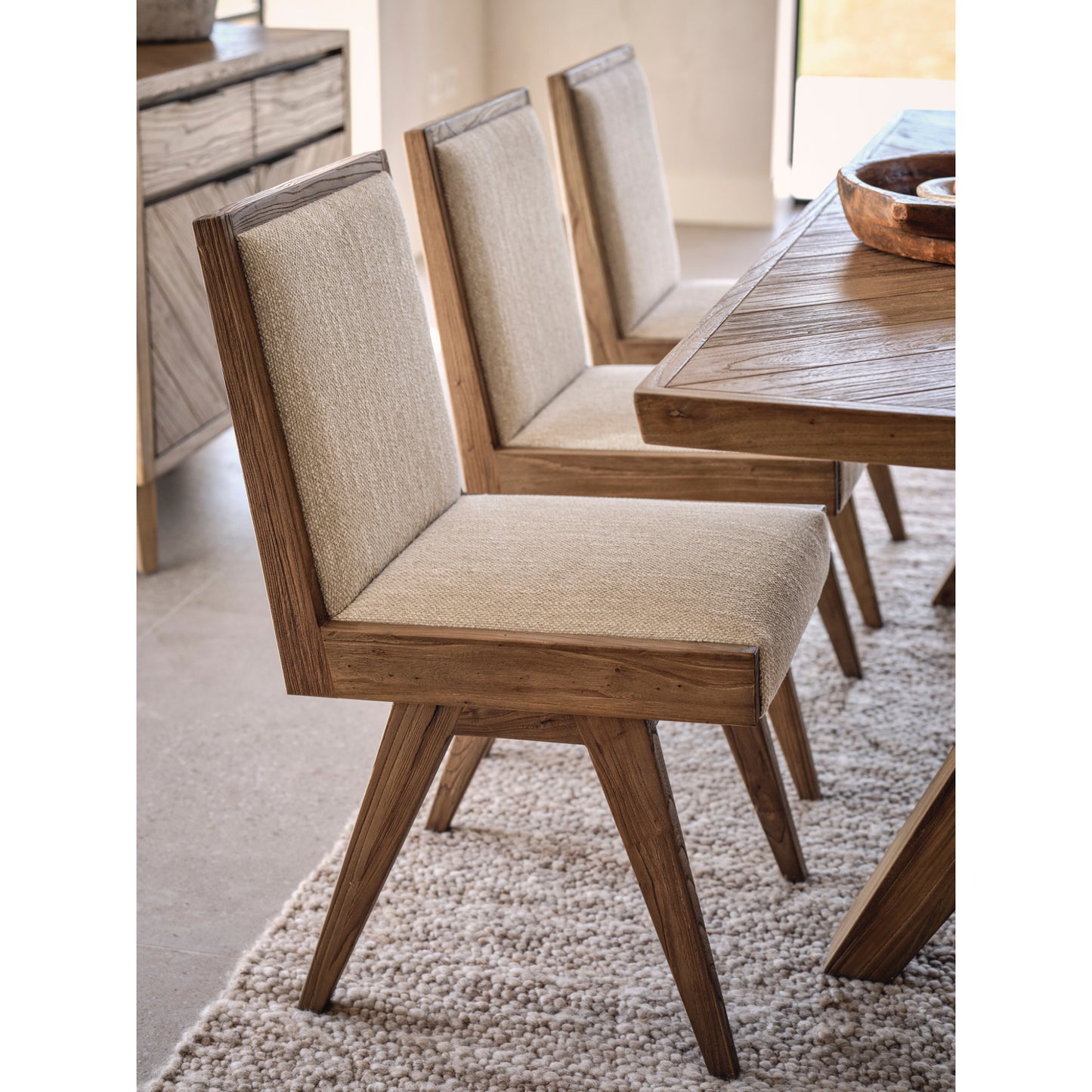 Willis & Gambier Pair of Sorrento Dining Chairs  - Elm / Upholstered