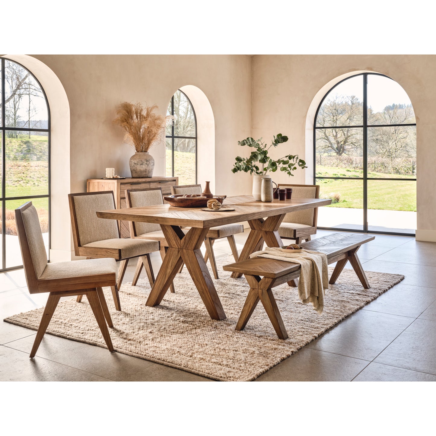 Willis & Gambier Pair of Sorrento Dining Chairs  - Elm / Upholstered