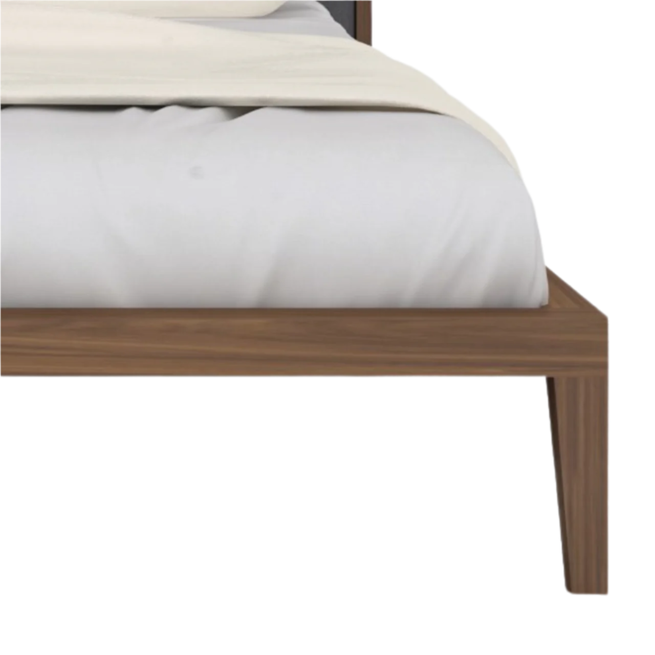 Twenty10 Designs Calla Double Bed - Walnut with Grey Fabric Headboard