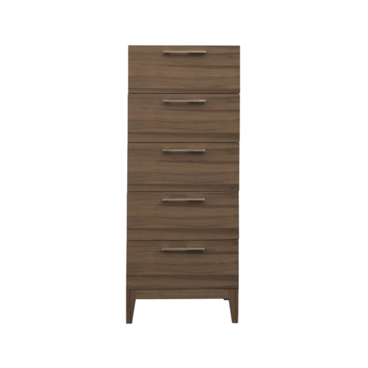 Twenty10 Designs Calla 5 Drawer Narrow Tallboy Chest - Walnut