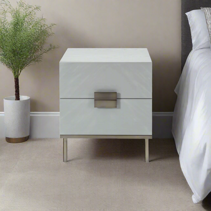 Twenty10 Designs Lilly 2 Drawer Bedside Table - Grey