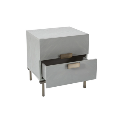 Twenty10 Designs Lilly 2 Drawer Bedside Table - Grey