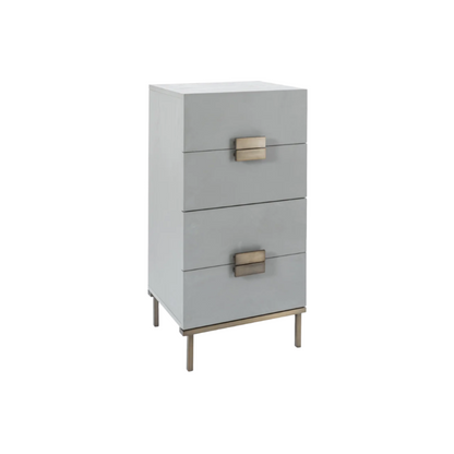 Twenty10 Designs Lilly 4 Drawer Narrow Tallboy Chest - Grey