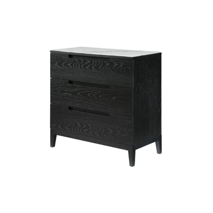 Twenty10 Designs Orchid 3 Drawer Chest - Black with Marbled White Top