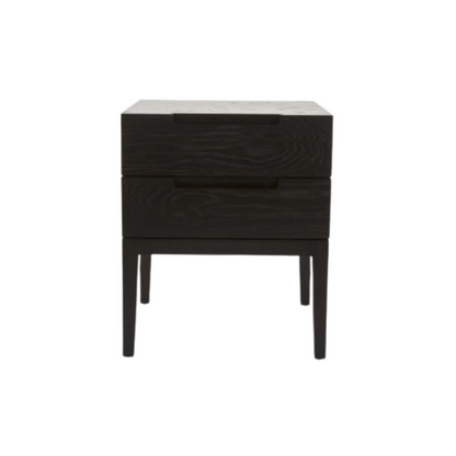 Twenty10 Designs Orchid 2 Drawer Bedside Table - Black