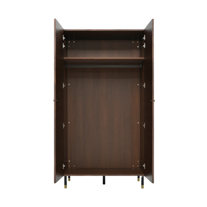 Twenty10 Designs Willow 2 Door Wardrobe - Tobacco Walnut